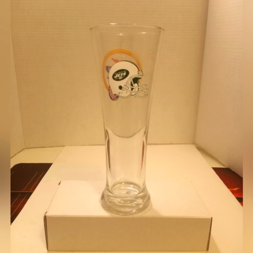 New York jets Miller Light beer glass tall